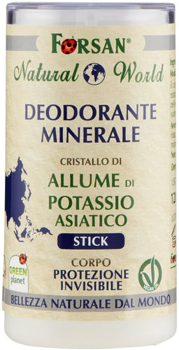 La Tradizione Erboristica Forsan - Deodorante Minerale Corpo Stick con Cristallo di Allume di Potassio - Naturale al 100% - 120 gr