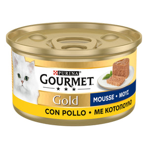 Purina Gourmet Gold Mousse per Gatti con Pollo, 24 Lattine da 85g