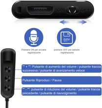 Carica l&#39;immagine nel visualizzatore di Gallery, Mini Spia Registratore Vocale H+Y con Attivazione Vocale, Memoria da 8GB, Ricaricabile USB e funzioni MP3, Ideale per Lezioni, Riunioni, Interviste, Fino a 96 ore