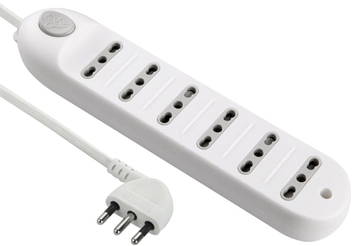 Electraline 62004 Multipresa 6 posti bivalenti 10/16A con Bianco - Ilgrandebazar