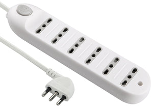 Electraline 62004 Multipresa 6 posti bivalenti 10/16A con Bianco - Ilgrandebazar