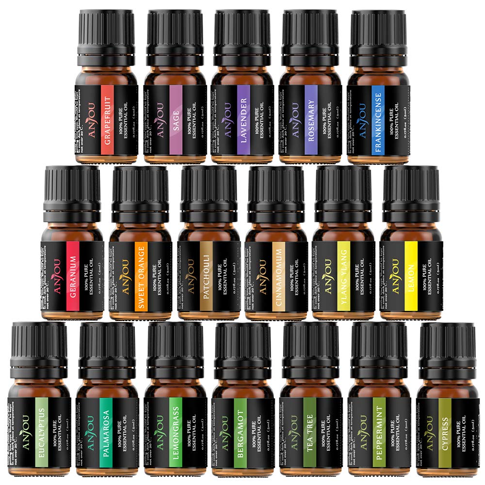 Set Regalo di Oli Essenziali Anjou 18 x 5ml (Lavanda, 18x5ml, Multicolor - Ilgrandebazar
