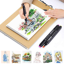 Carica l&#39;immagine nel visualizzatore di Gallery, Artista Necessario grafico pennarello Double Ended Finecolour Nero 40 Colori - Ilgrandebazar