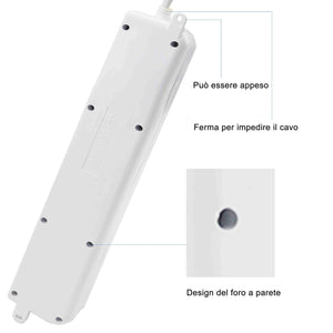 Extrastar Multipresa Ciabatta Elettrica con 6 Prese 6 Posti, Cavo 3 mt. - Ilgrandebazar