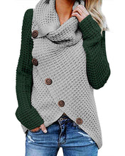 Carica l&#39;immagine nel visualizzatore di Gallery, kenoce Maglione Donna Collo Alto Casual Pullover Manica Lunga... - Ilgrandebazar