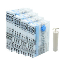 Carica l'immagine nel visualizzatore di Gallery, Amazon Basics - Sacchetti sottovuoto con pompa a mano, confezione da 12 (3 jumbo, 3 grandi, 3 medi, 3 piccoli) 12-Pack Single