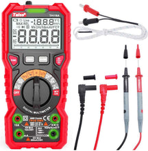 Carica l'immagine nel visualizzatore di Gallery, Taiss/6000 conteggi Multimetro Multifunzione a Portata Automatica NCV,AC,DC Rilevatore di Corrente Tester Elettronico a diodi,Tester Multimetro Senza Contatto con Retroilluminazione LCD Rosso TA118A