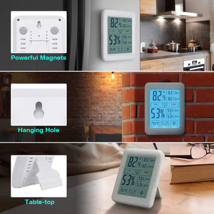 Tvird Termometro Igrometro, Digitale Grande LCD 5 Pollici, Bianco - Ilgrandebazar