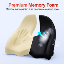 Carica l'immagine nel visualizzatore di Gallery, Benazcap Cuscino del Sedile, Cuscino Sedia Ufficio Coccige Ergonomico per Ufficio e Auto, Sollievo dal Dolore Sciatico, Cuscino Memory Foam con Fodera Lavabile, Supporto Lombare per Sedute Lunghe