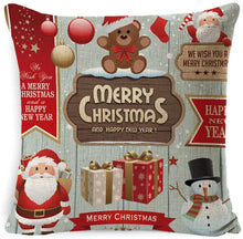 Carica l'immagine nel visualizzatore di Gallery, Yidaxing Natale Federa per Cuscini Cotone Biancheria 4 Pack Buon Natale Babbo Alce per divani Decorativo Biancheria Cuscino copricuscini Divano Caso Federa(45x45cm)