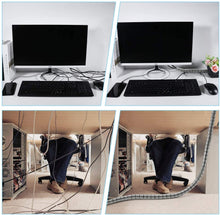 Carica l'immagine nel visualizzatore di Gallery, VoJoPi 2 Pezzi Raccogli Cavi,2 x 3m A Chiusura Automatica Organizzatore Cavi, Guaina per Cavi per TV PC Home Office Protezione(∅ 22 und ∅16 mm),Grigio