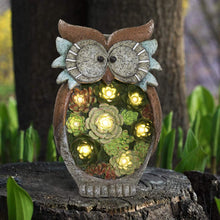 Carica l&#39;immagine nel visualizzatore di Gallery, La Jolíe Muse Statua Animale Decorazione Giardino, Gufo a Luce Solare in Resina a energia Solare, Statuetta Animale Lampada Luminosa, Ornamenti da Esterno Gufo