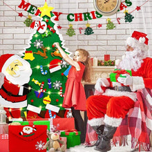Carica l&#39;immagine nel visualizzatore di Gallery, Feltro Albero Natale 4ft,Albero di Natale 5metri luci a LED,42PCS Ornamenti Staccabili Bambini DIY Natale Albero Regali Decorazione Parete Portello