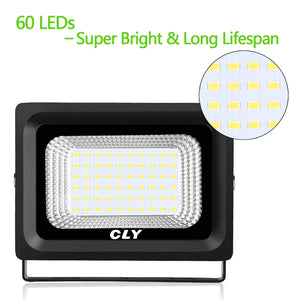 Faretto Solare CLY di 60 LED, Lampada da Esterno 60 LEDs, Luce Bianca - Ilgrandebazar