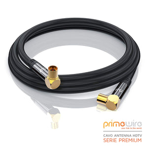 PW - 1,5m 135dB Cavo Antenna cavo per antenna TV / HDTV, nero oro