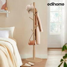 Carica l&#39;immagine nel visualizzatore di Gallery, edihome, Appendiabiti da Terra, in Legno, Attaccapanni, per Abiti, 8 Ganci, 172 x 38 x 38 cm, per Ingresso, Corridoio o Camera da Letto (legno)