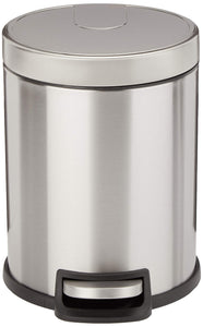 AmazonBasics - Pattumiera rotonda con chiusura silenziosa, 5 l 5 l, Satin - Ilgrandebazar