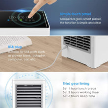 Carica l'immagine nel visualizzatore di Gallery, Mini Condizionatore Portatile, Raffrescatore Evaporativo, Umidificatore, Purificatore, Raffreddatore D'aria Climatizzatore Air Cooler con 3 Velocità 1/2/4H Timer per Casa, Ufficio, Camper