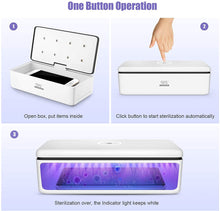 Carica l&#39;immagine nel visualizzatore di Gallery, Sterilizzatore UV Professionale, 59S Sterizzatore UV Scatola LED con 8 Perline Lampada Sterilizzazione Rapida 99,9%, Adatto per Cellulari, Occhiali, Estetica, Strum S2