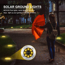Carica l'immagine nel visualizzatore di Gallery, Qedertek 8 Peezi Luci Solari da Giardino, Lampade Solare impermeabile a terra, Luci Solare Decorazione per prato, Luce Faretto Sepolta Esterno, Illuminazione Solare per Strade, Piscina (Bianco Caldo)
