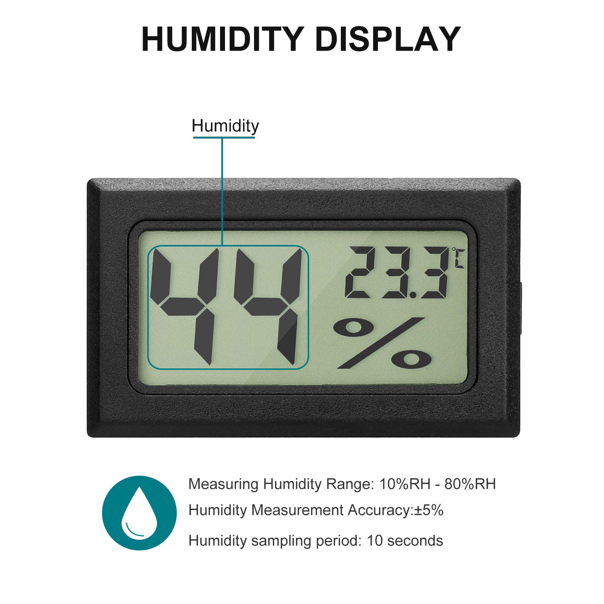Termoigrometro Digitale - Misuratore Di Umidità E Temperatura Per Casa E Ufficio (2 Pezzi) - Foto 8