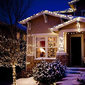 AUOPLUS 33M 300LED Catena Luminosa Solare Luci Solari Esterno IP65 Impermeabili 8 modalità per Festa,Giardino,Natale,Halloween,Matrimoni,Patio,Cancello,Cortile[Classe di efficienza energetica A+++]