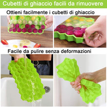 Carica l&#39;immagine nel visualizzatore di Gallery, Fenvella Cubetti Ghiaccio, 2 Pezzi Ghiaccio Silicone con Coperchio, Ghiaccio Stampo Senza BPA per Acqua, Whisky, Succo di Frutta, Cocktail e Altre Bevande.