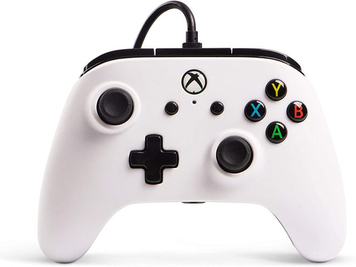PowerA Controller cablato Licenza ufficiale di Microsoft e compatibile con Xbox One, Xbox One S, Xbox One X e Windows 10, Bianco