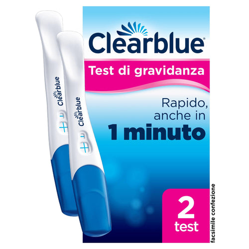 Test di Gravidanza Clearblue Rilevazione Rapida, Risultato Rapido, anche in 1 minuto*, 2 Test