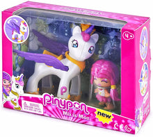 Carica l'immagine nel visualizzatore di Gallery, PINYPON - Unicorno volante e personaggio Pinypon con stella con decorazione segreta, per bambine/I dai 4 anni, Famosa 700014082 Unicorno volante Single