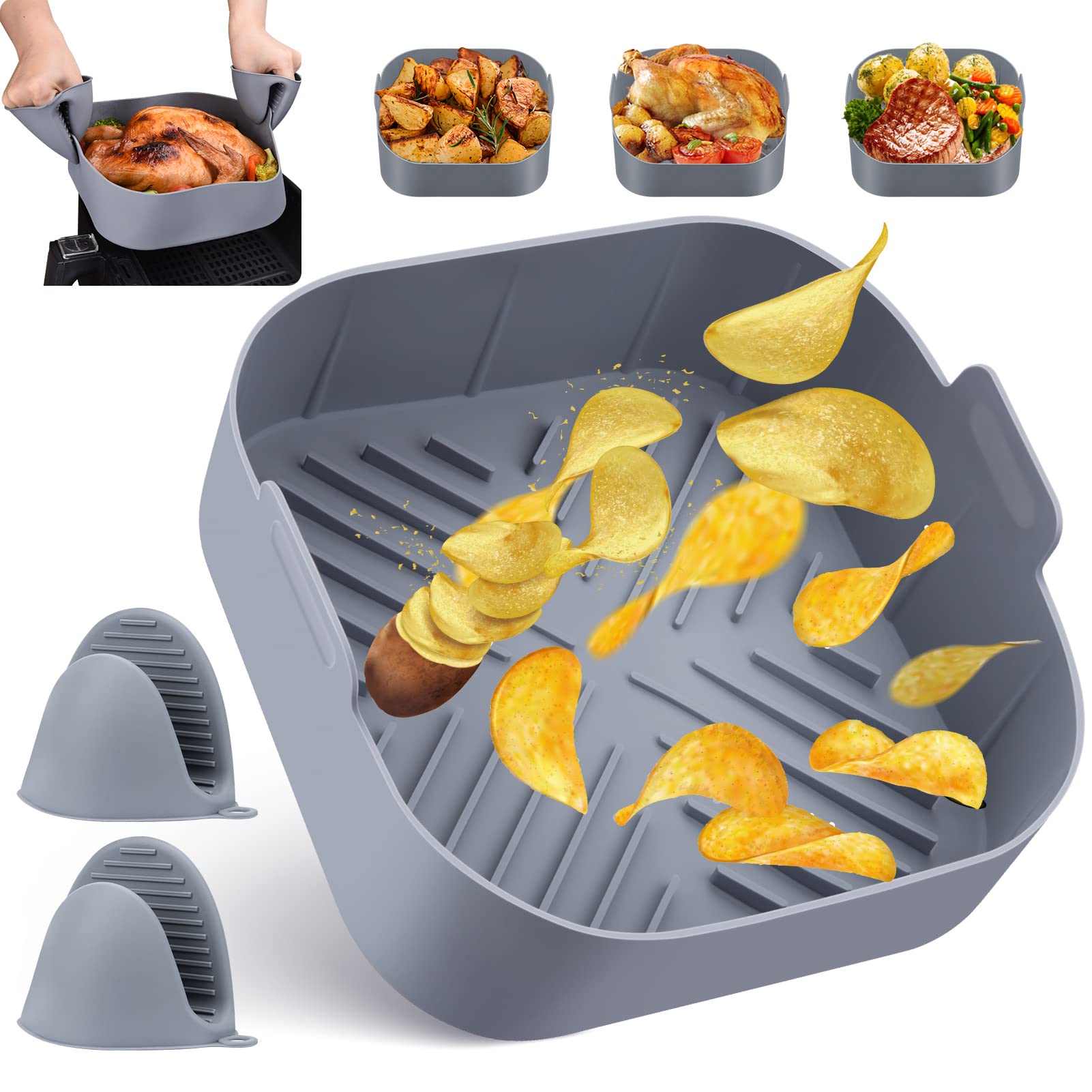 Set Di 13 Pezzi Per Friggitrice Ad Aria Con Griglia Impilabile A 3 Livelli Per Ho~p173178209 Set Di 13 Pezzi Per Friggitrice Ad Aria Con Griglia Impilabile A 3 Livelli Per Ho~p173178209