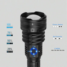Carica l&#39;immagine nel visualizzatore di Gallery, Torcia LED XHP90 Ricaricabili USB Alta Potente, 10000 Lumens Militare Torcia Elettrica Ultra Luminosa Impermeabile, Regolabile Focus e 5 Modalità di Illuminazione