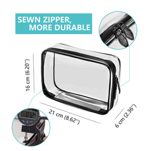 MOCOCITO 2PC Borsa da Toilette Viaggio Trasparente Approvata Nero [22x10x5cm] - Ilgrandebazar