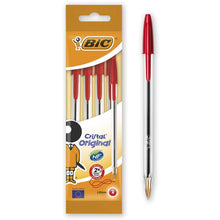 Carica l'immagine nel visualizzatore di Gallery, Bic Rosse Penne A Sfera, Ottime Per La Scuola, Punta Media 1.0 Mm, Pacco Da Quattro Penne, Rosso, 5.5 X 0.8 X 20.5 Cm