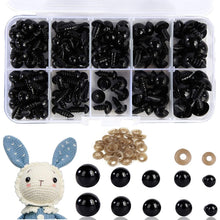 Carica l'immagine nel visualizzatore di Gallery, 100 occhi di sicurezza per animali all'uncinetto, occhi a bottone in plastica, per bambole, peluche e orsacchiotti, fai da te, 6-12 mm
