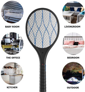 Racchetta Zanzare Elettrica Ricaricabile 2 in 1, Swatter Insetti Elettrico 3800V con 2 Luce LED, Racchetta Anti Insetti con Manico Staccabile, Torcia Rimovibile, Protezione Maglia a Doppio Strato