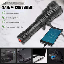 Carica l&#39;immagine nel visualizzatore di Gallery, Torcia LED XHP90 Ricaricabili USB Alta Potente, 10000 Lumens Militare Torcia Elettrica Ultra Luminosa Impermeabile, Regolabile Focus e 5 Modalità di Illuminazione
