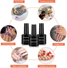 Carica l&#39;immagine nel visualizzatore di Gallery, No Wipe Top Coat Lucido Brillante e Opaco Finale Base Coat Set Smalto Semipermente per Unghie Gel UV LED Resistente all&#39;usura a Rapida Asciugatura, 8ml x 3 Bottiglie