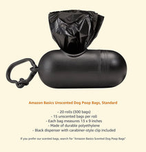 Carica l'immagine nel visualizzatore di Gallery, Amazon Basics - Sacchetti per bisogni dei cani, con dispenser e clip per guinzaglio,300 unità 300 Single