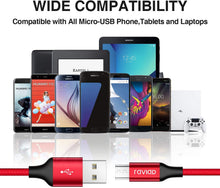Carica l'immagine nel visualizzatore di Gallery, RAVIAD Cavo Micro USB [4 Pezzi:0.3m,1m,2m,3m] Cavo USB Micro USB Ricarica Rapida Nylon Intrecciato Caricabatterie Android per Samsung Galaxy S7 S6 S5 J7, Xiaomi, Huawei, Honor, Sony, LG, Nokia, Kindle