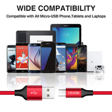 Carica l&#39;immagine nel visualizzatore di Gallery, RAVIAD Cavo Micro USB [4 Pezzi:0.3m,1m,2m,3m] 0.3m 1m 2m 3m, Rosso - Ilgrandebazar