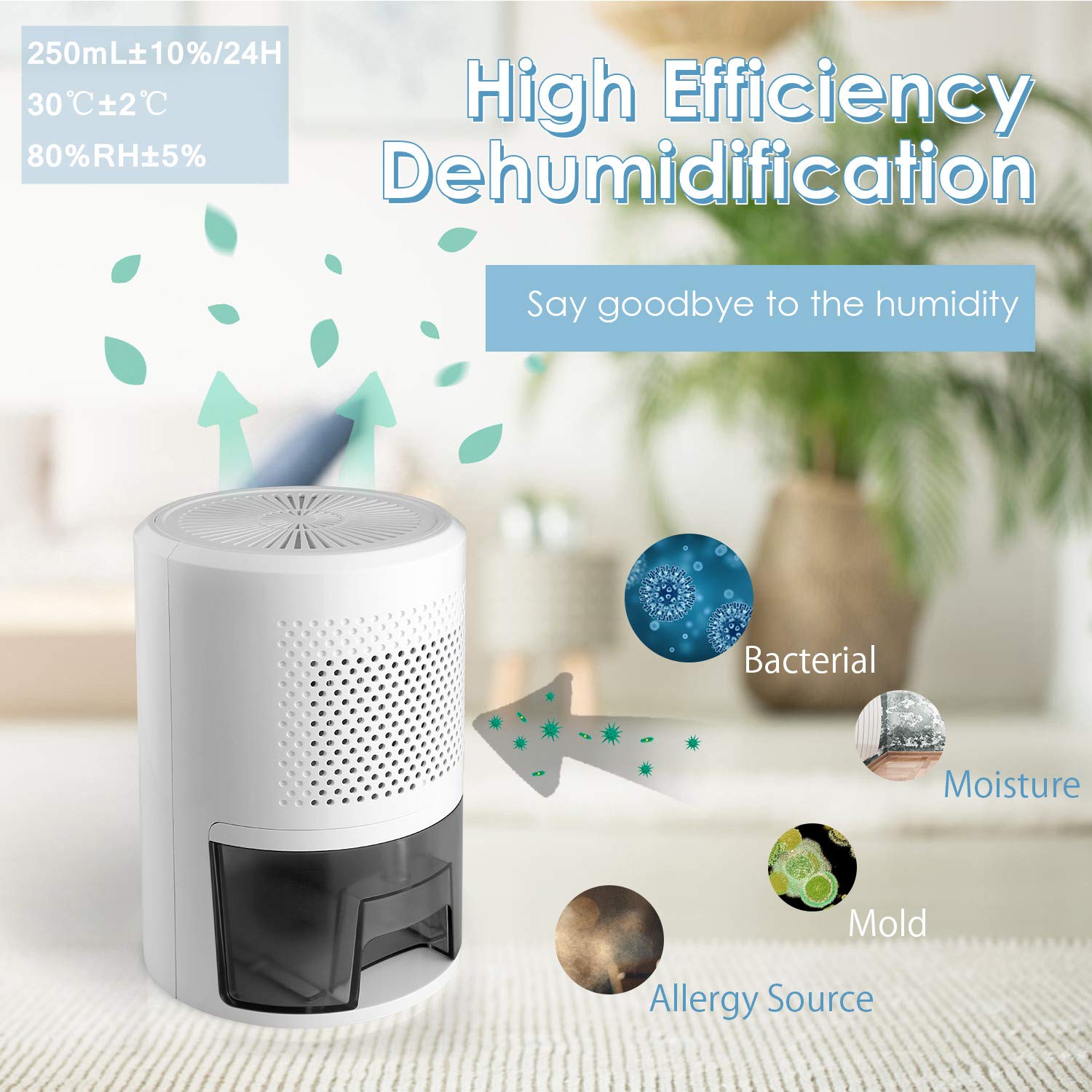 Home Dehumidifier, 450 ml/day, portable silent dehumidifier, 1100 ml, automatic Home Dehumidifier, 450 ml/day, portable silent dehumidifier, 1100 ml, automatic