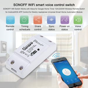Festnight SONOFF Smart switch Wifi Timer, 10A / 2200W Android/IOS 1pc - Ilgrandebazar