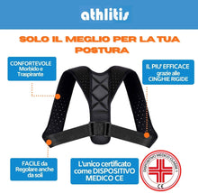 Carica l&#39;immagine nel visualizzatore di Gallery, Correttore Postura Uomo Donna, DISP. MEDICO CE, Fascia Posturale Spalle e Schiena Traspirante Regolabile, Supporto per Schiena Dritta e Raddrizza Spalle, Fascia Elastica ed E-Book