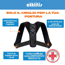 Carica l&#39;immagine nel visualizzatore di Gallery, Correttore Postura Uomo Donna, DISP. MEDICO CE, Fascia Posturale Traspirante Regolabile, Supporto per Schiena Dritta e Raddrizza Spalle, Elastica ed E-Book