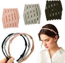 Carica l'immagine nel visualizzatore di Gallery, Hanyousheng Cerchietti per Capelli, 3 Pezzi Fasce per Capelli, Cerchio per Capelli Pieghevole, Fascia per Capelli Tascabile Retrattile, Accessori per Capelli Uomo e Donna, con Ziplock Bag(3 Colore)