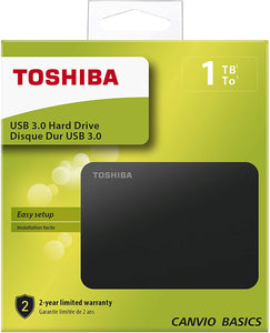 TOSHIBA HDTB410EK3AA Canvio Basics, Disco Rigido Esterno Portatile, USB 3.0, 1 TB, Nero