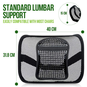 Supporto Lombare, RenFox Schienale Ergonomico Cuscino Pad Black - Ilgrandebazar