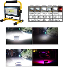 Carica l'immagine nel visualizzatore di Gallery, T-SUN 60W Faretto Portatile, 14400mAh Faretto da cantiere LED Lampada, 6 Modalità di Luminosità, IP65 Impermeabile Emergenza per Faro Lavoro Luce inondazione lavoro per Interno ed Esterno.