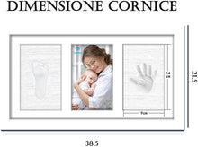 Carica l&#39;immagine nel visualizzatore di Gallery, CORNICE Impronta Mani E Piedi Neonati Idea Regalo Neonato e Mamma Impronta Argilla Per Nascita Bimbi Kit Set Calco Mani